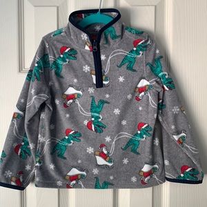 Santa Dinosaur Fleece Pullover 4T T-Rex
